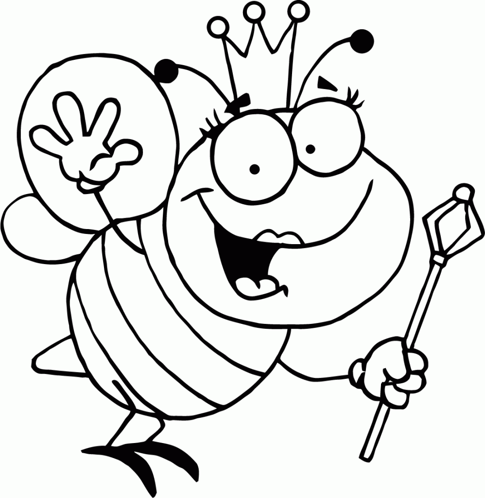 Abeja para colorear, pintar e imprimir