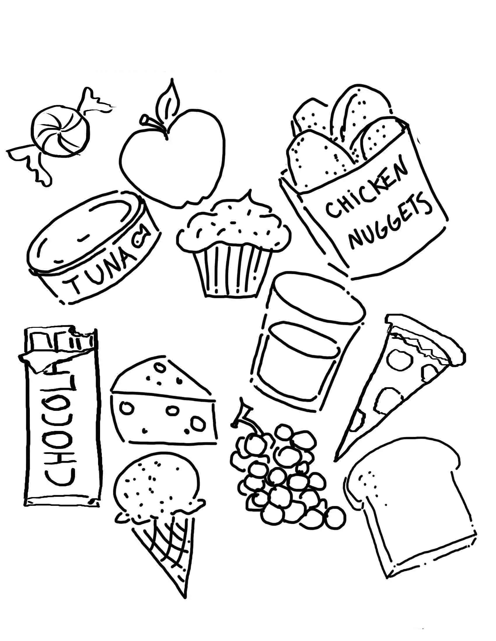 unhealthy foods coloring pages - photo #15