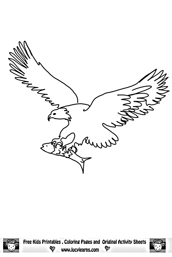 eagle holding a fish coloring pages - photo #7