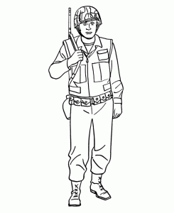 Soldado para colorear, pintar e imprimir