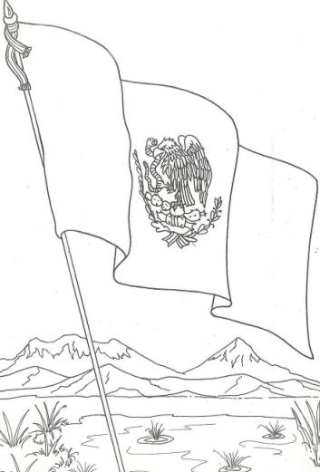 Bandera de Mexico para colorear e imprimir