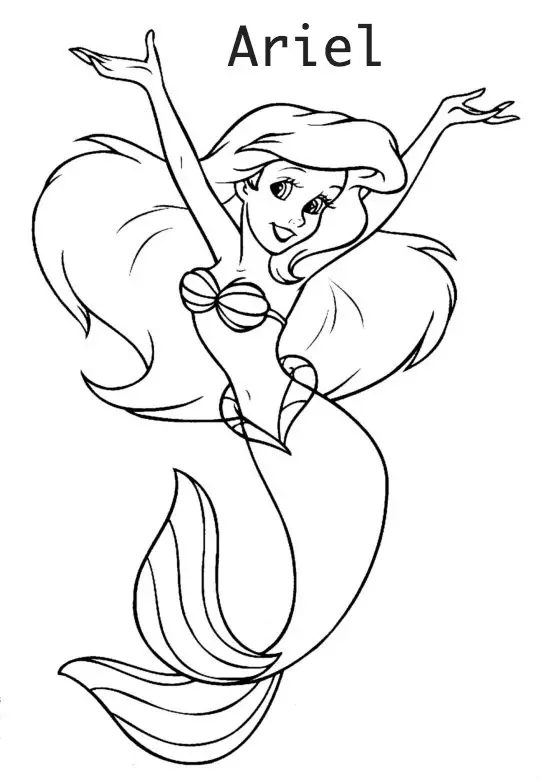 Imagenes de la princesa Ariel para calcar - Imagui