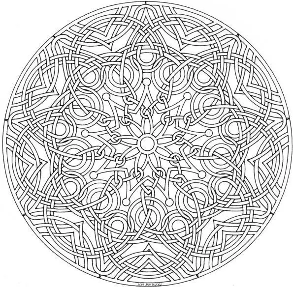 mandala geometric complicated printable coloring pages - photo #38