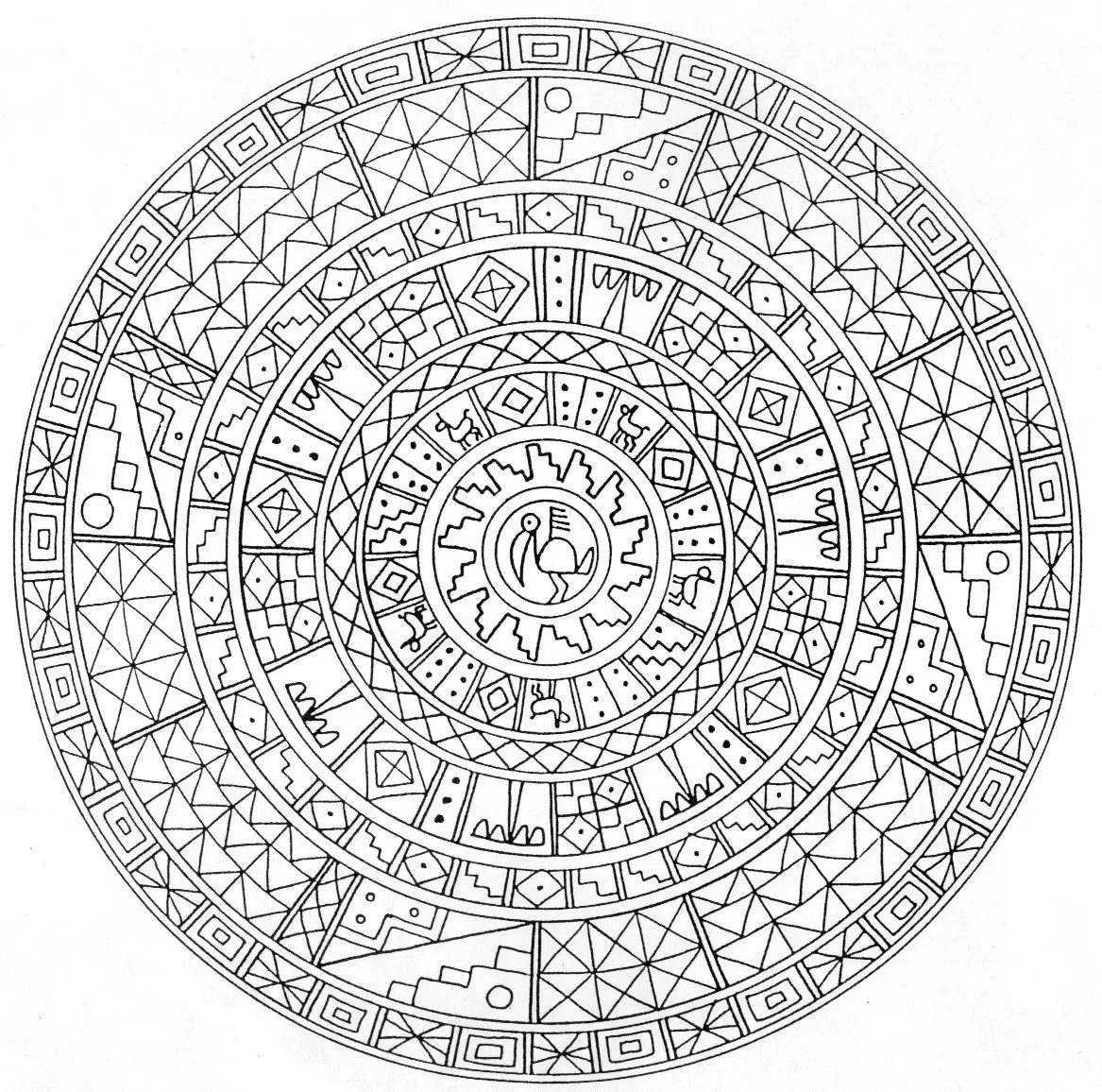 mandala geometric complicated printable coloring pages - photo #12