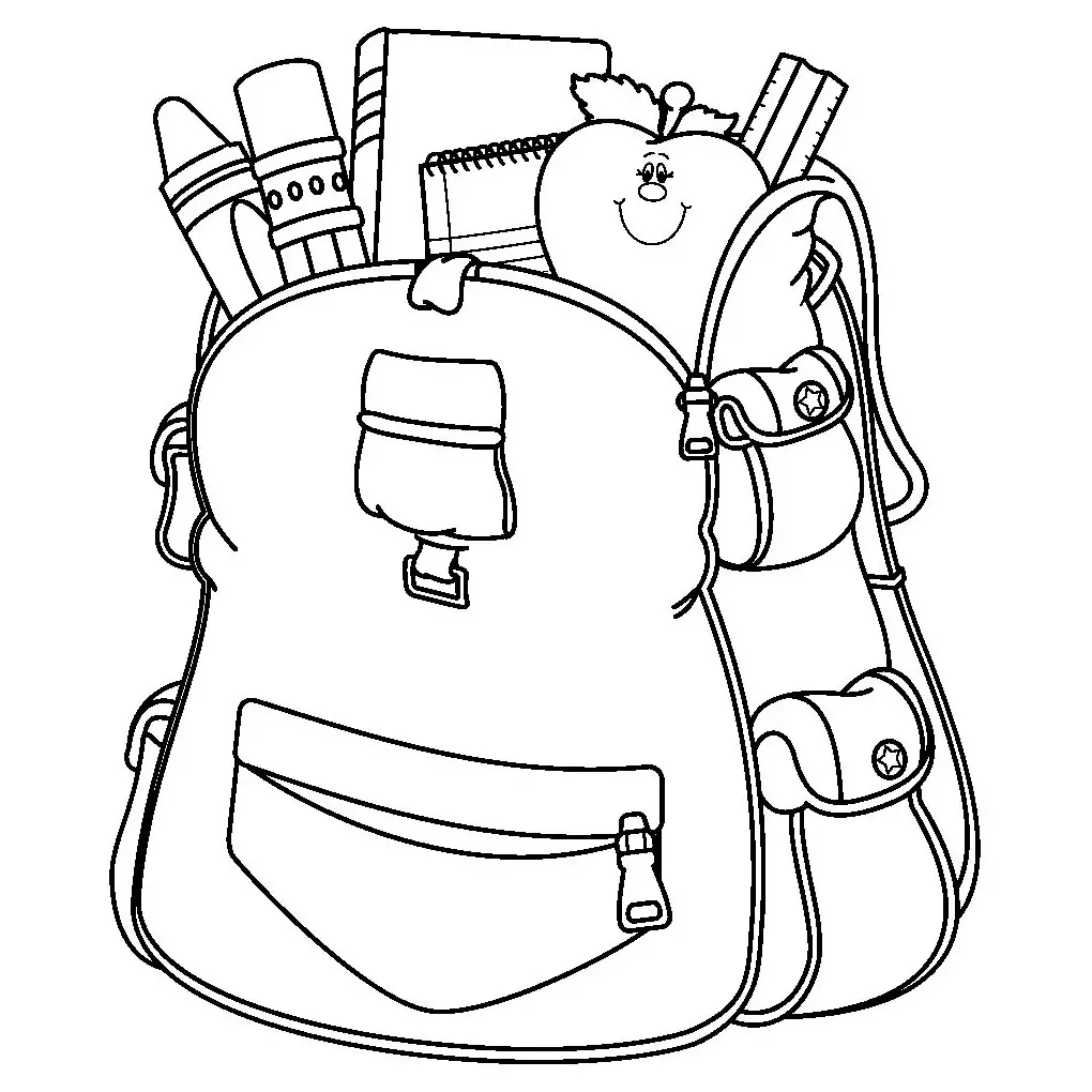 Dibujo de mochila para pintar