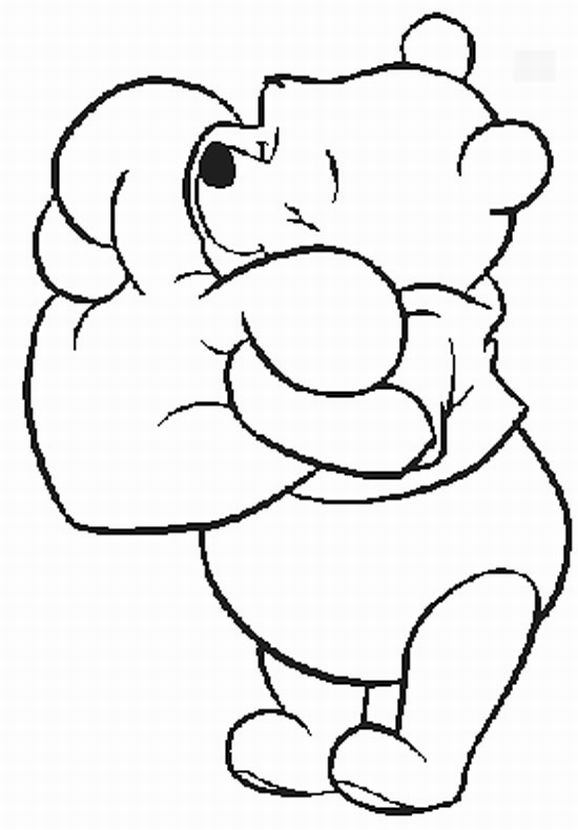 Winnie Pooh para colorear, pintar e imprimir