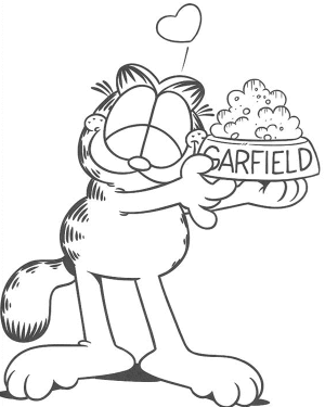 Garfield para colorear, pintar e imprimir