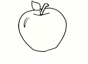 imagen de manzana para colorear