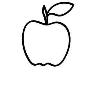 imagen de una manzana para colorear