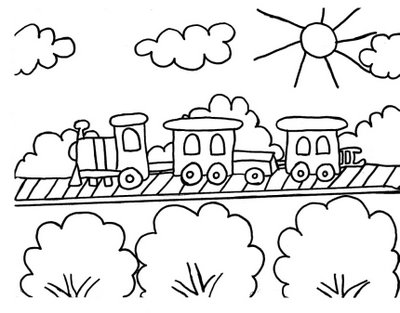 imagenes de tren para colorear