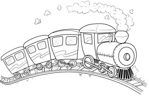 vagones de tren para colorear
