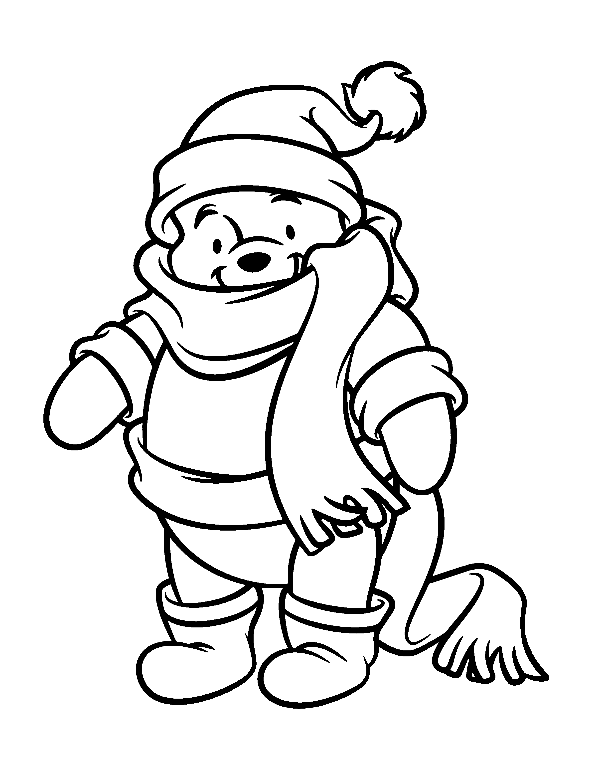 winnie pooh navideno para colorear