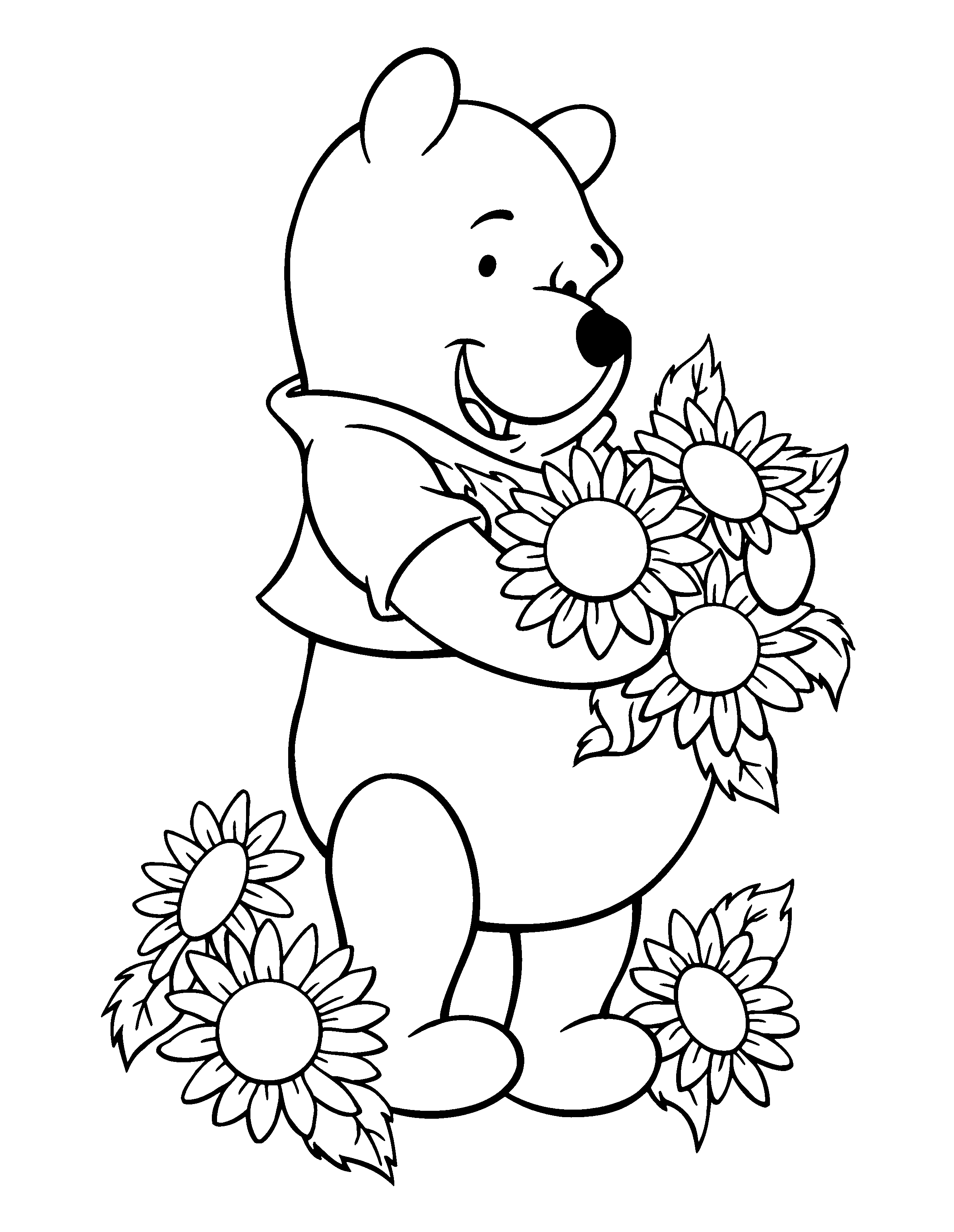 winnie pooh para colorear de amor