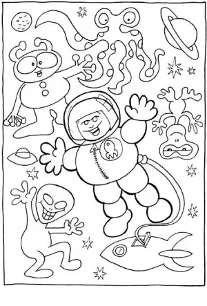 dibujos para colorear de astronautas