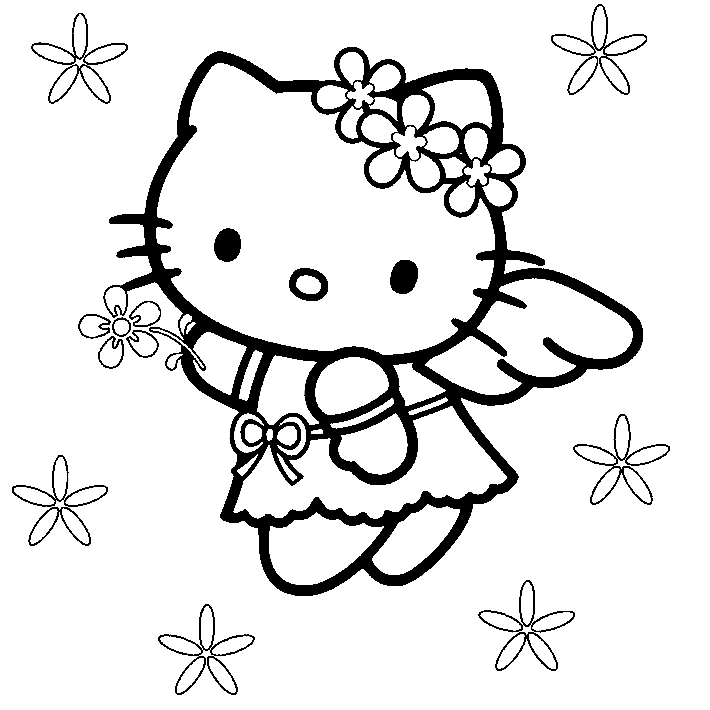 hello kitty para colorear e imprimir