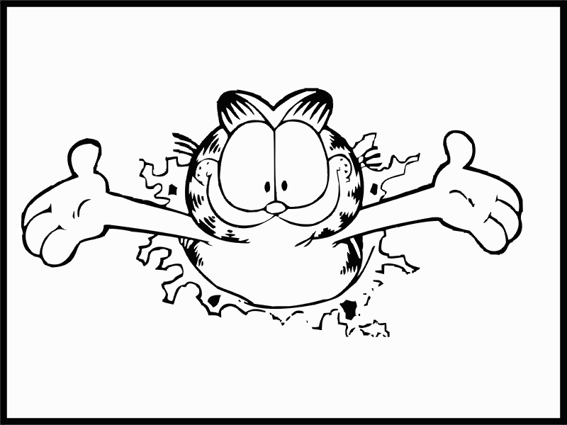 imagenes de garfield para colorear