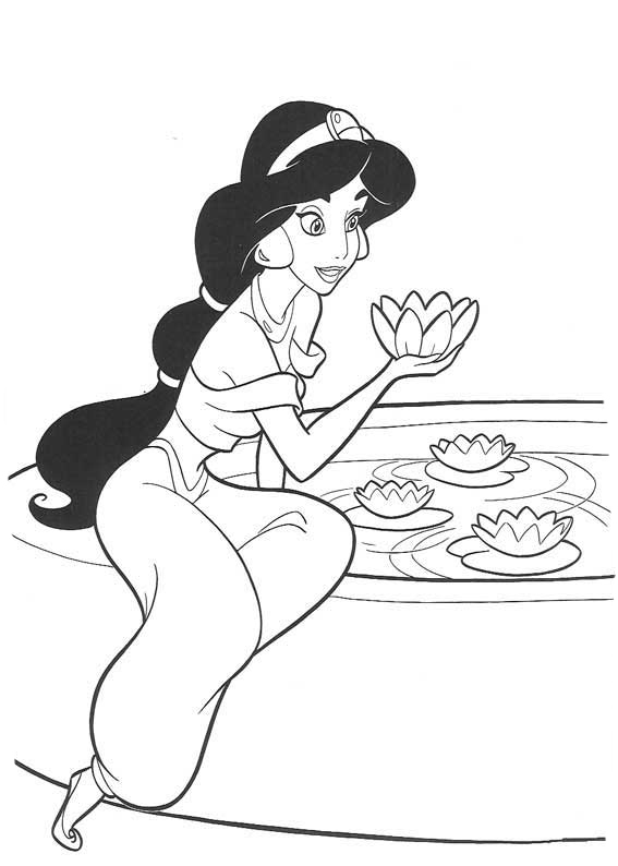 jasmine de aladdin para colorear