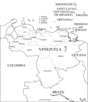 mapa de venezuela para colorear con los estados