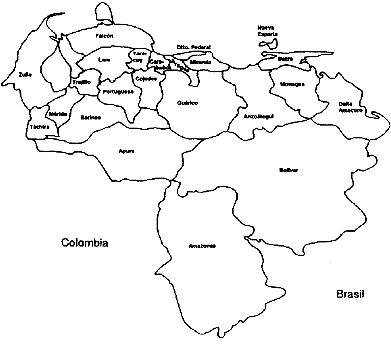 mapa de venezuela para colorear con sus estados