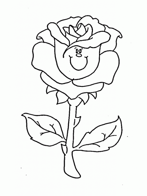 rosa para colorear