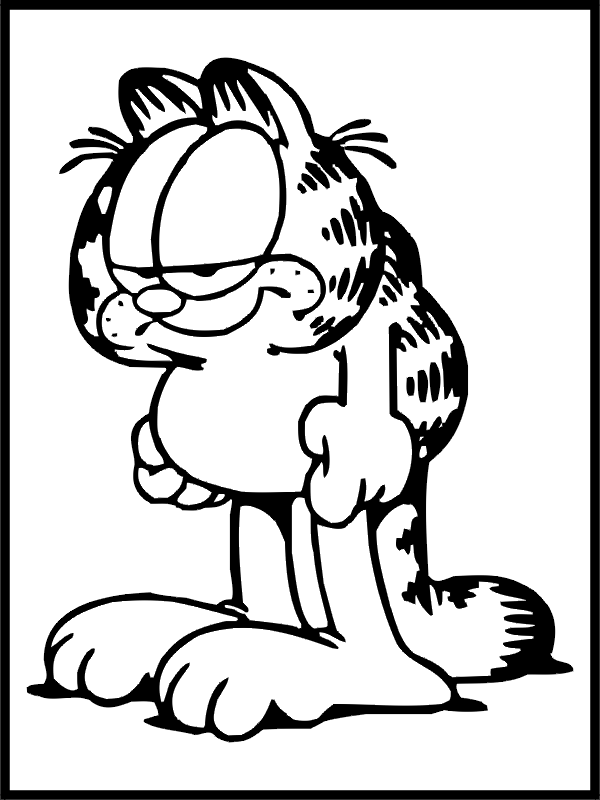 un dibujo de garfield para colorear