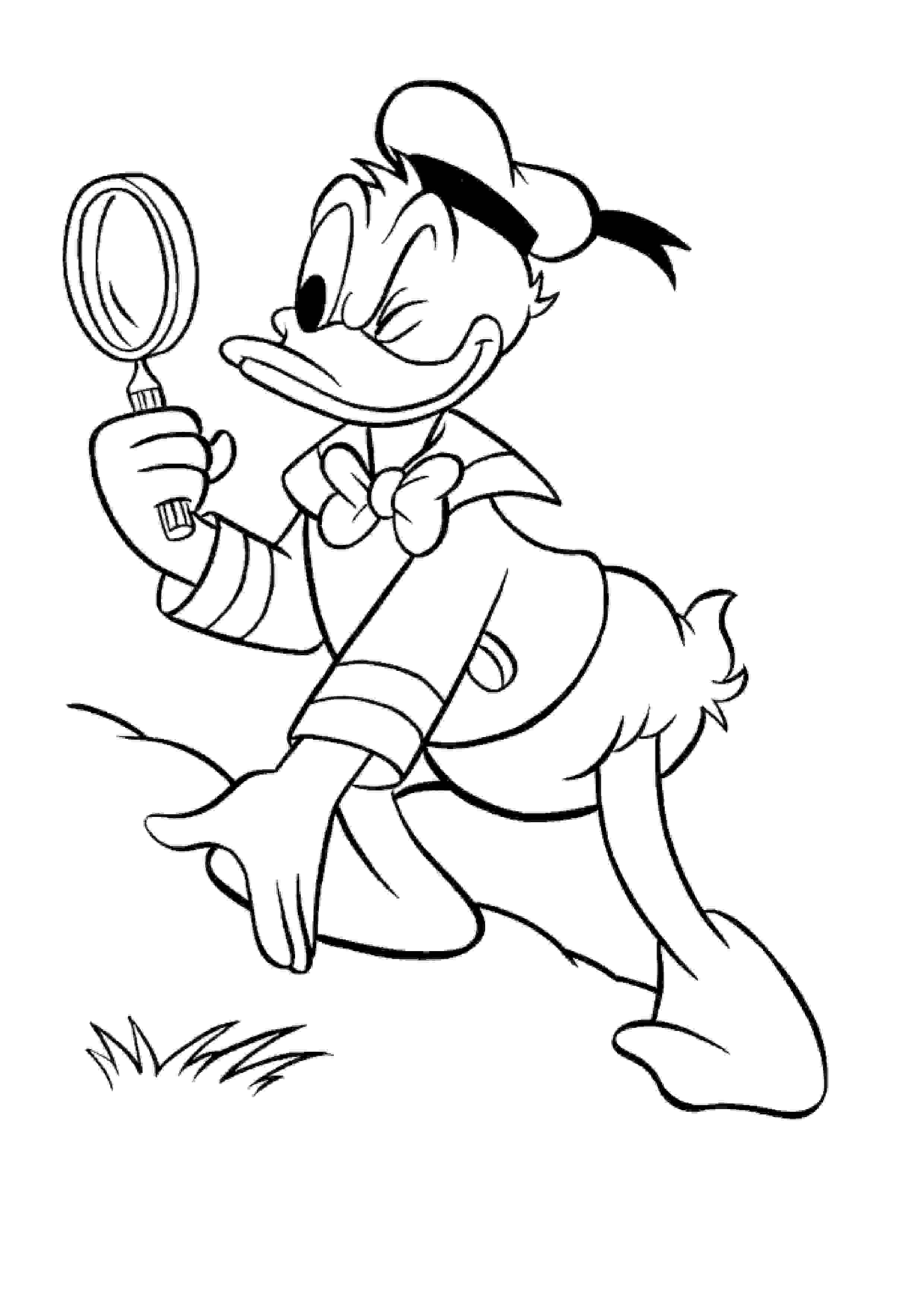 pato donald detective colorear