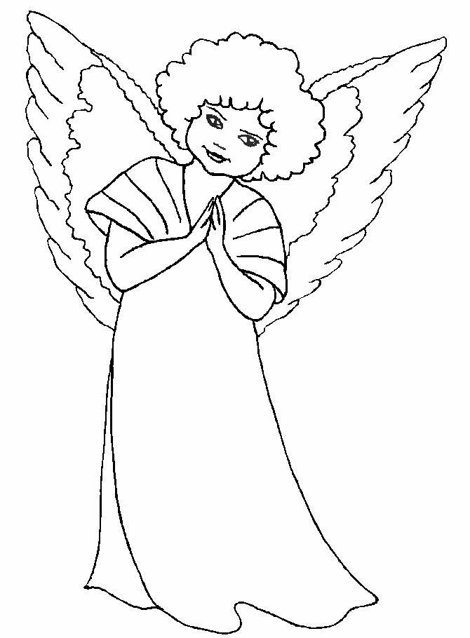 angel de guarda para colorear