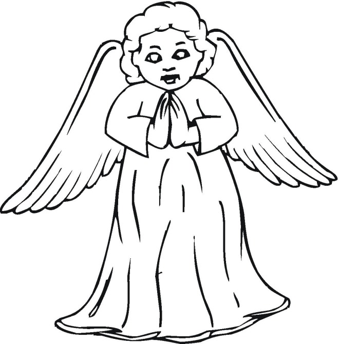 angel de navidad para colorear