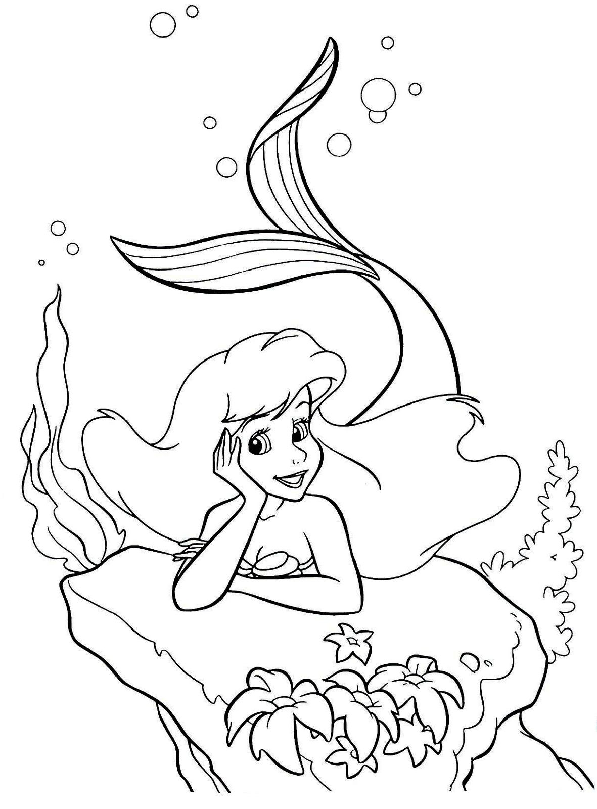 ariel princesa para colorear