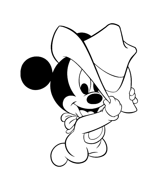 bebe mickey para colorear