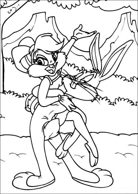 bugs bunny y lola bunny para colorear