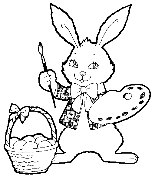 colorear conejo de pascua