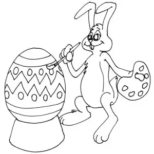 conejo y huevo de pascua para pintar