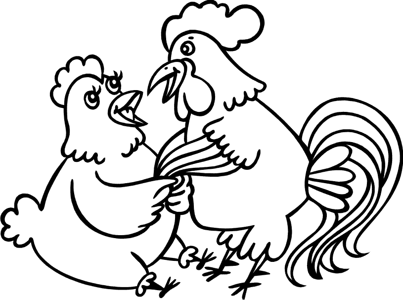 dibujo de gallina para colorear