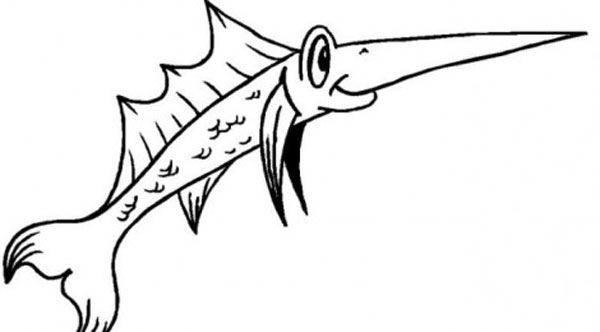 dibujo de pez espada para colorear