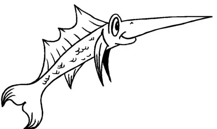 dibujo de pez espada para pintar