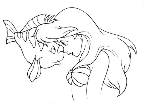 dibujo de princesa ariel para colorear