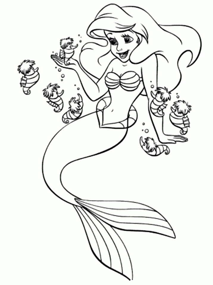 dibujos para colorear de sirenita ariel