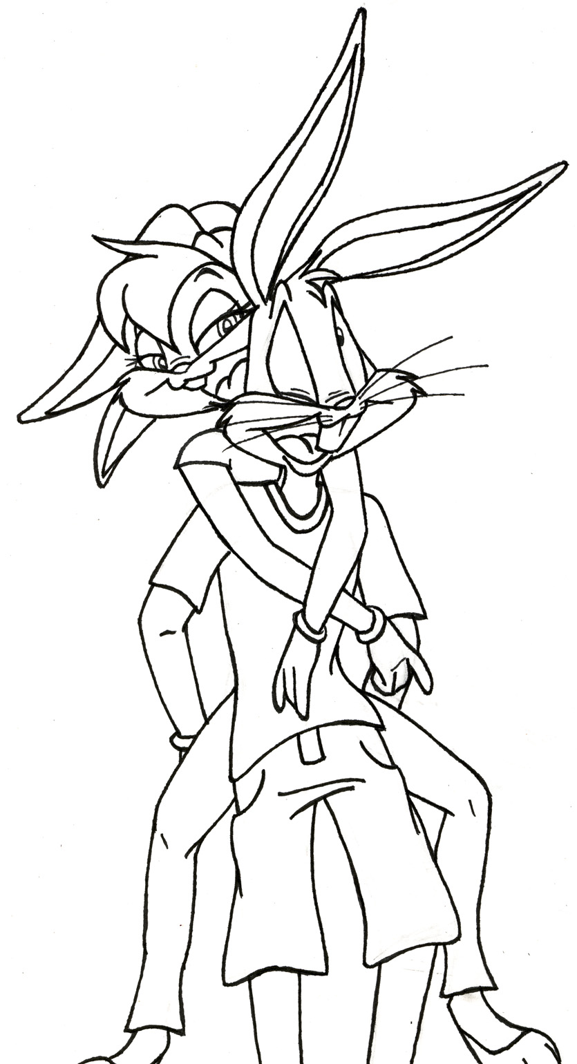 lola bunny y bugs bunny para colorear