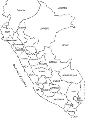 mapa de peru para colorear