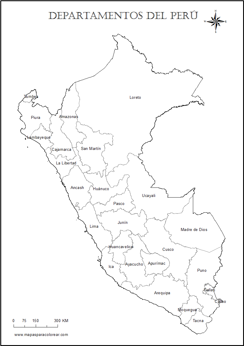 mapa del peru para pintar