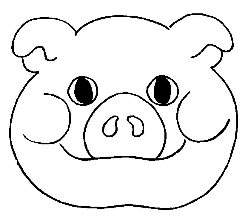 mascaras de carnaval para colorear cerdo