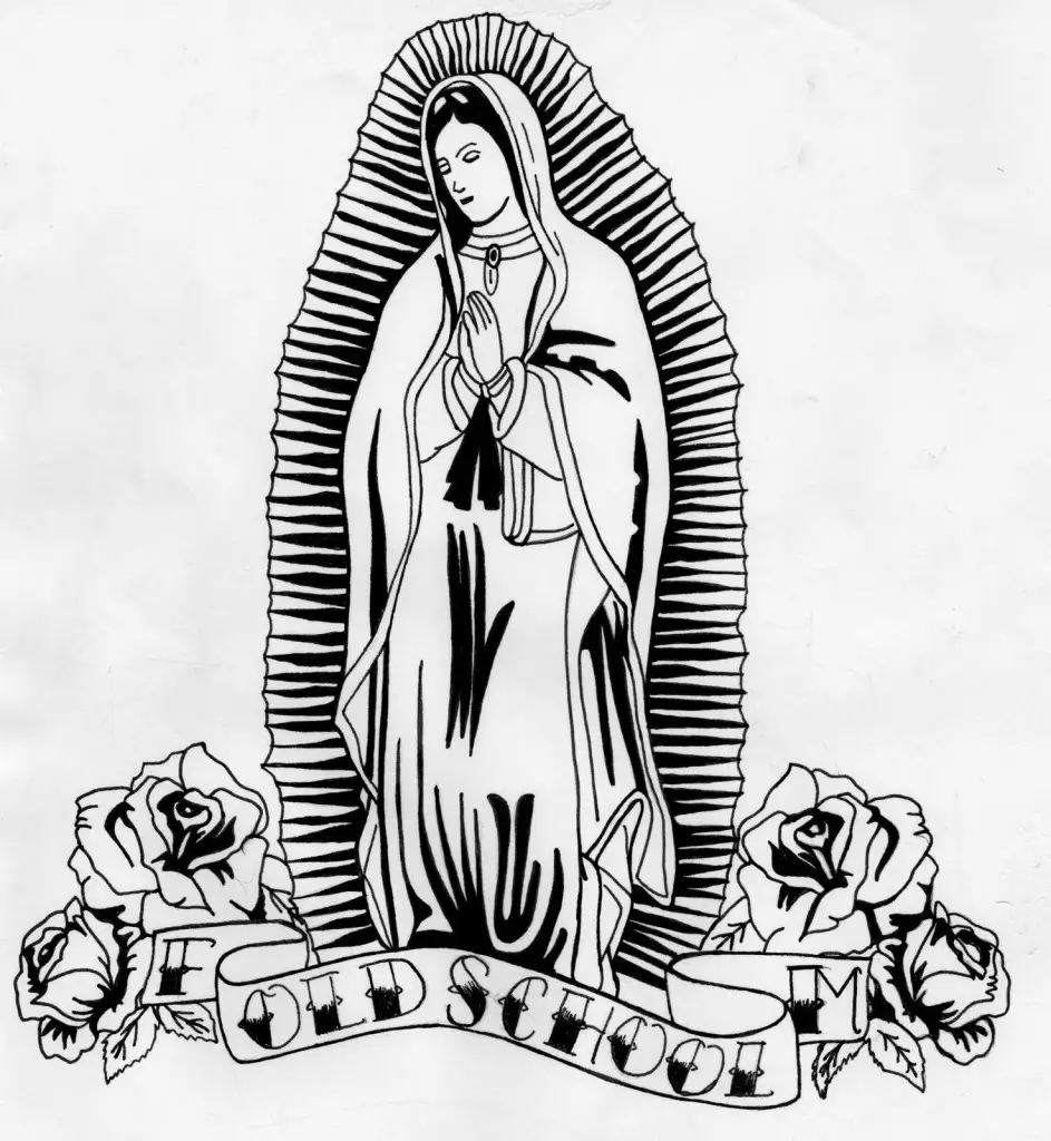 Virgen de Guadalupe para colorear e imprimir.