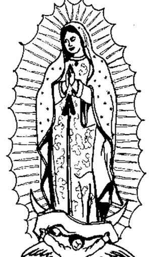 virgen de guadalupe para colorear