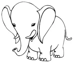 Elefante para colorear, pintar e imprimir