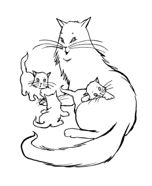 dibujo de gatos para colorear