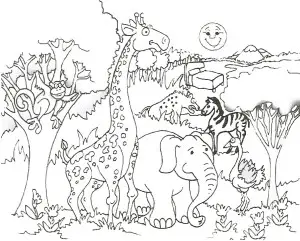 dibujo de una jirafa para colorear