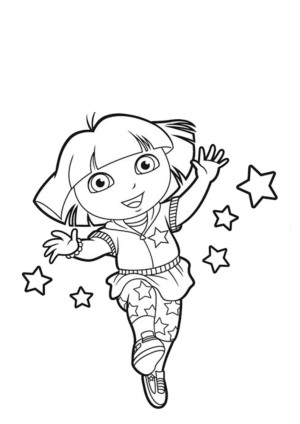 dibujo para colorear de dora