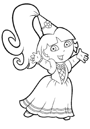 dibujo para colorear de dora