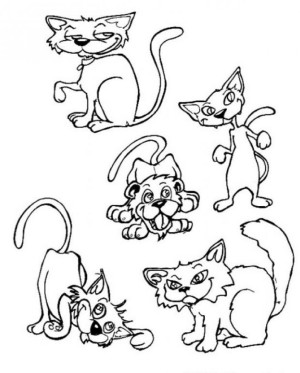 dibujos de gatos para colorear